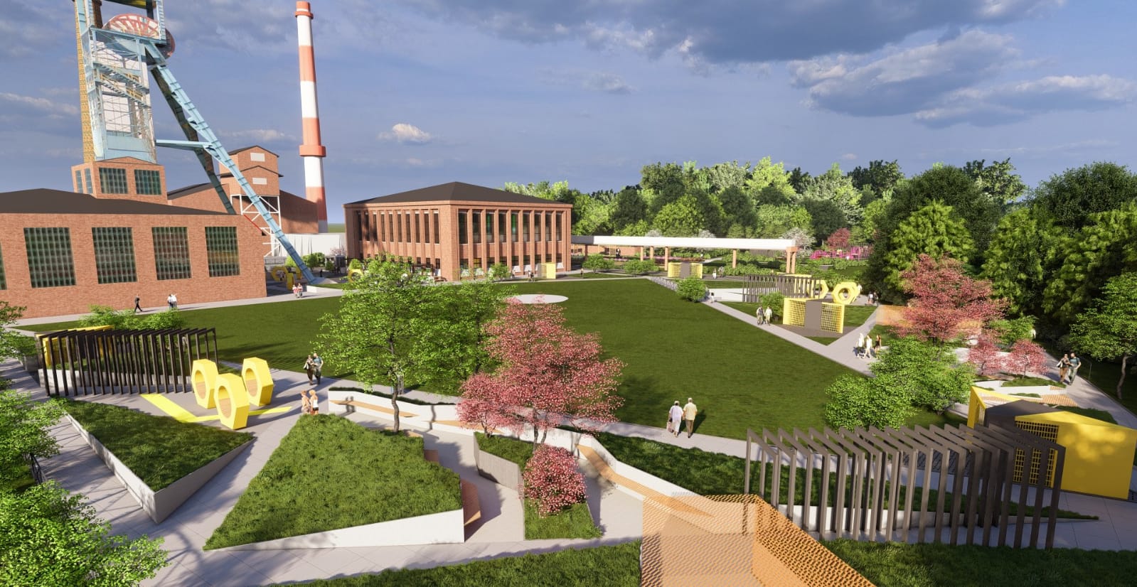 Fot. Wizualizacja teren&oacute;w wok&oacute;ł szybu Chrobry. 