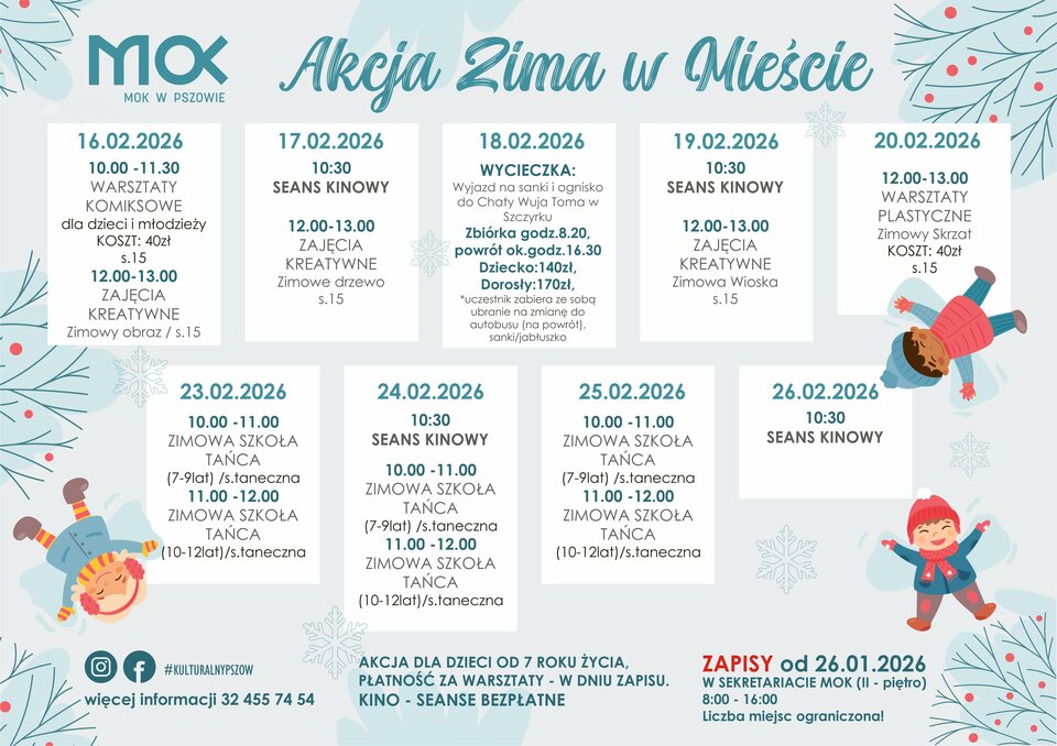 akcja zima w mieście plakat informacyjny